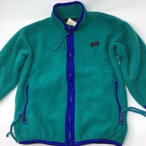 REI Vintage Fleece Teal Blue Kids Jacket Small